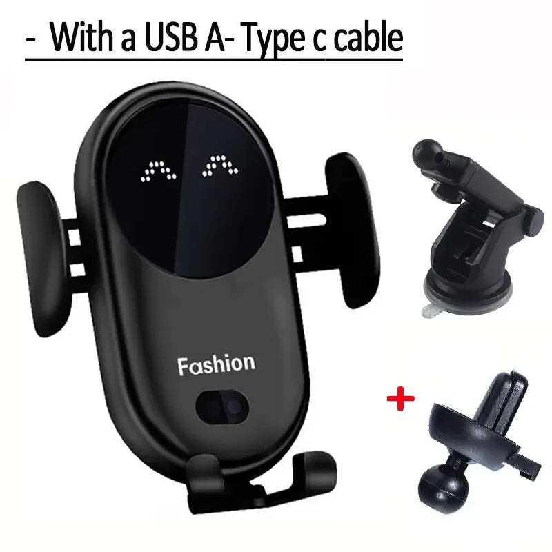 30W Automatic Clamping Infrared Induction Car Wireless Charger Stand for IPhone 11 12 13 14 Pro Max Samsung Galaxy S20 21 Plus