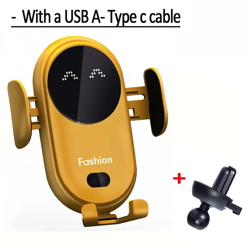 30W Automatic Clamping Infrared Induction Car Wireless Charger Stand for IPhone 11 12 13 14 Pro Max Samsung Galaxy S20 21 Plus
