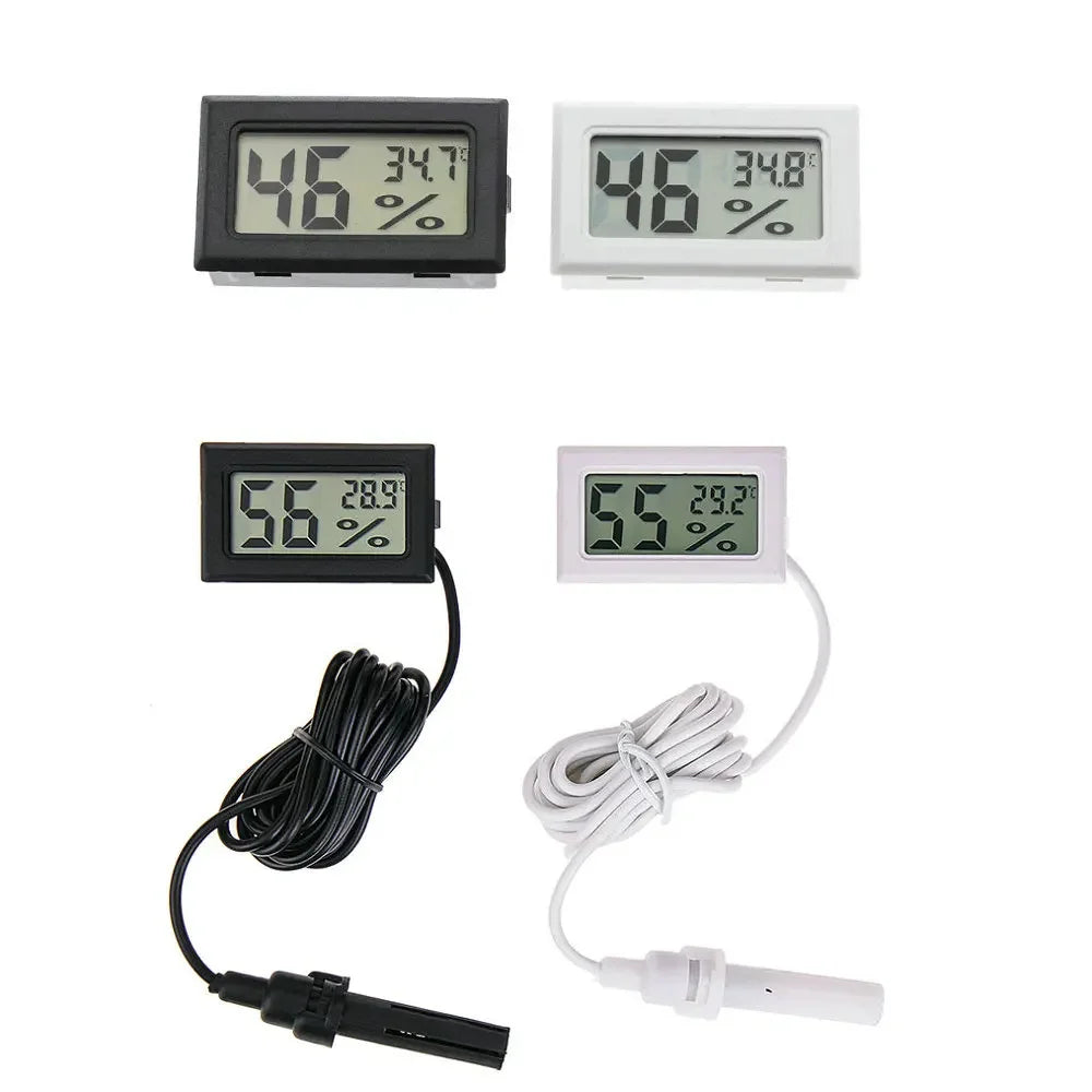 Mini LCD Digital Thermometer Hygrometer Temperature Indoor Convenient Temperature Sensor Humidity Meter Gauge Instruments Cable